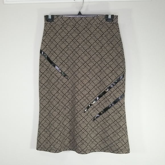 Vintage Café au Lait Midi A-line Skirt Size S Y2K - Picture 6 of 6